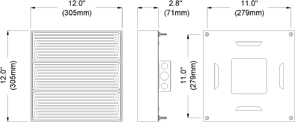 Drawing of Salamander Ceramic Radiant Panel (CRP)