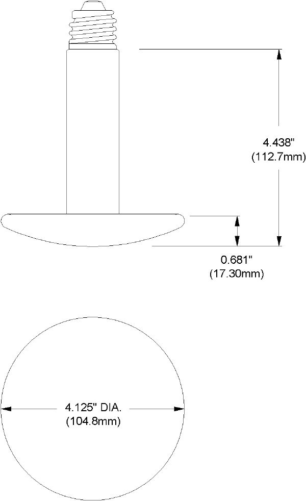 Drawing of Salamander ESE Long Stem Ceramic Infrared Heater