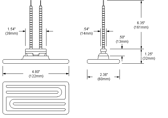Drawing of HFE Ceramic Infrared Heater